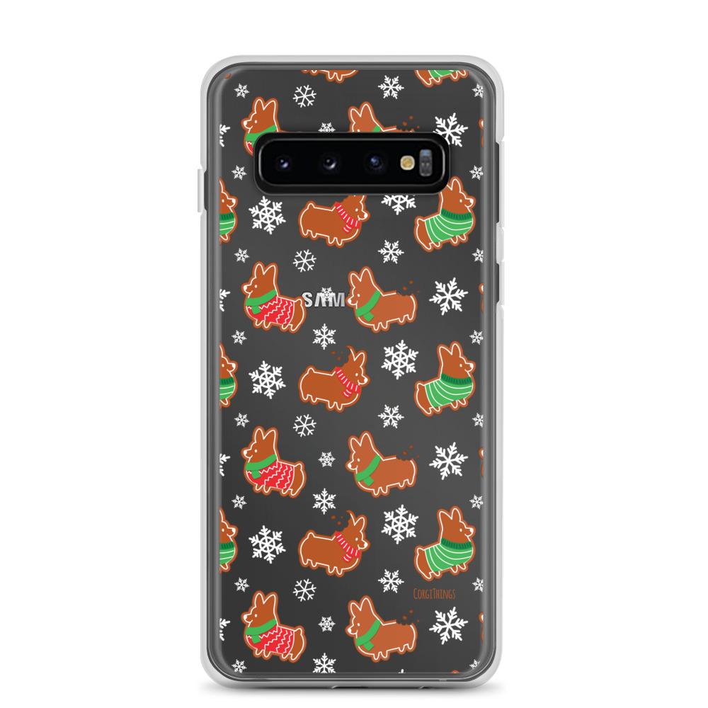 "Gingerbread Corgis" Clear Samsung Phone Case | Holiday Collection