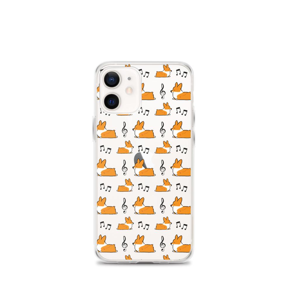 "Music Notes" Corgi Clear iPhone Case