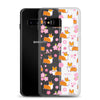 "Cherry Blossoms" Corgi Clear Samsung Phone Case