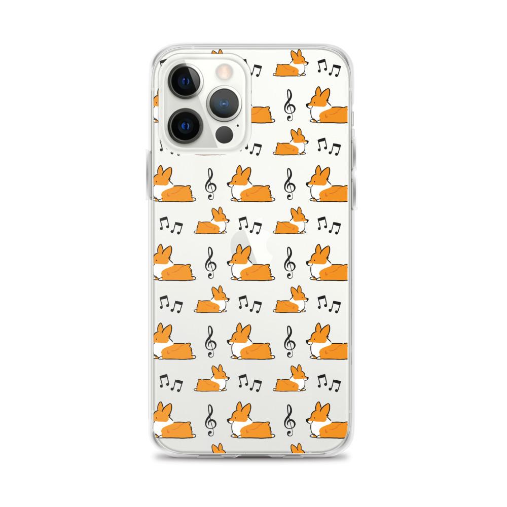 "Music Notes" Corgi Clear iPhone Case