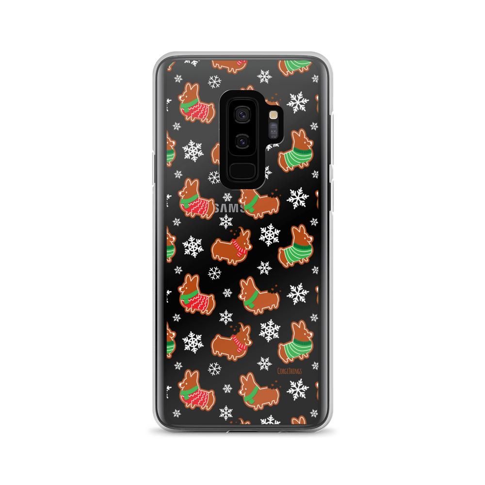 "Gingerbread Corgis" Clear Samsung Phone Case | Holiday Collection