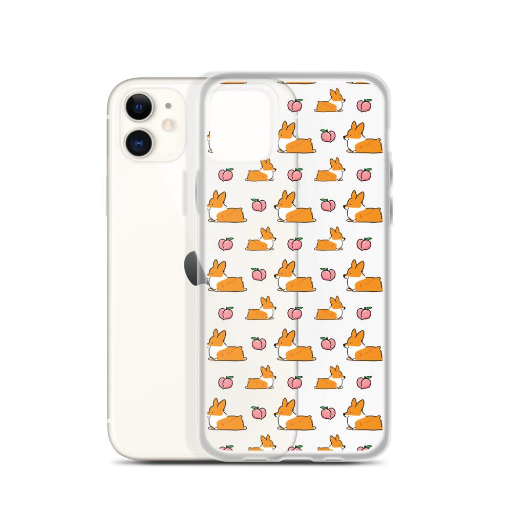 "Peach Sploot" Corgi Clear iPhone Case
