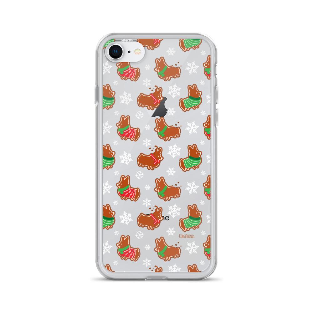 "Gingerbread Corgis" Clear iPhone Case | Holiday Collection
