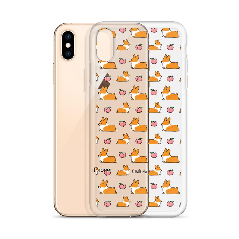 "Peach Sploot" Corgi Clear iPhone Case