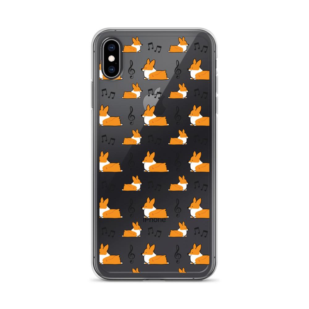 "Music Notes" Corgi Clear iPhone Case
