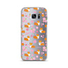 "Cherry Blossoms" Corgi Clear Samsung Phone Case