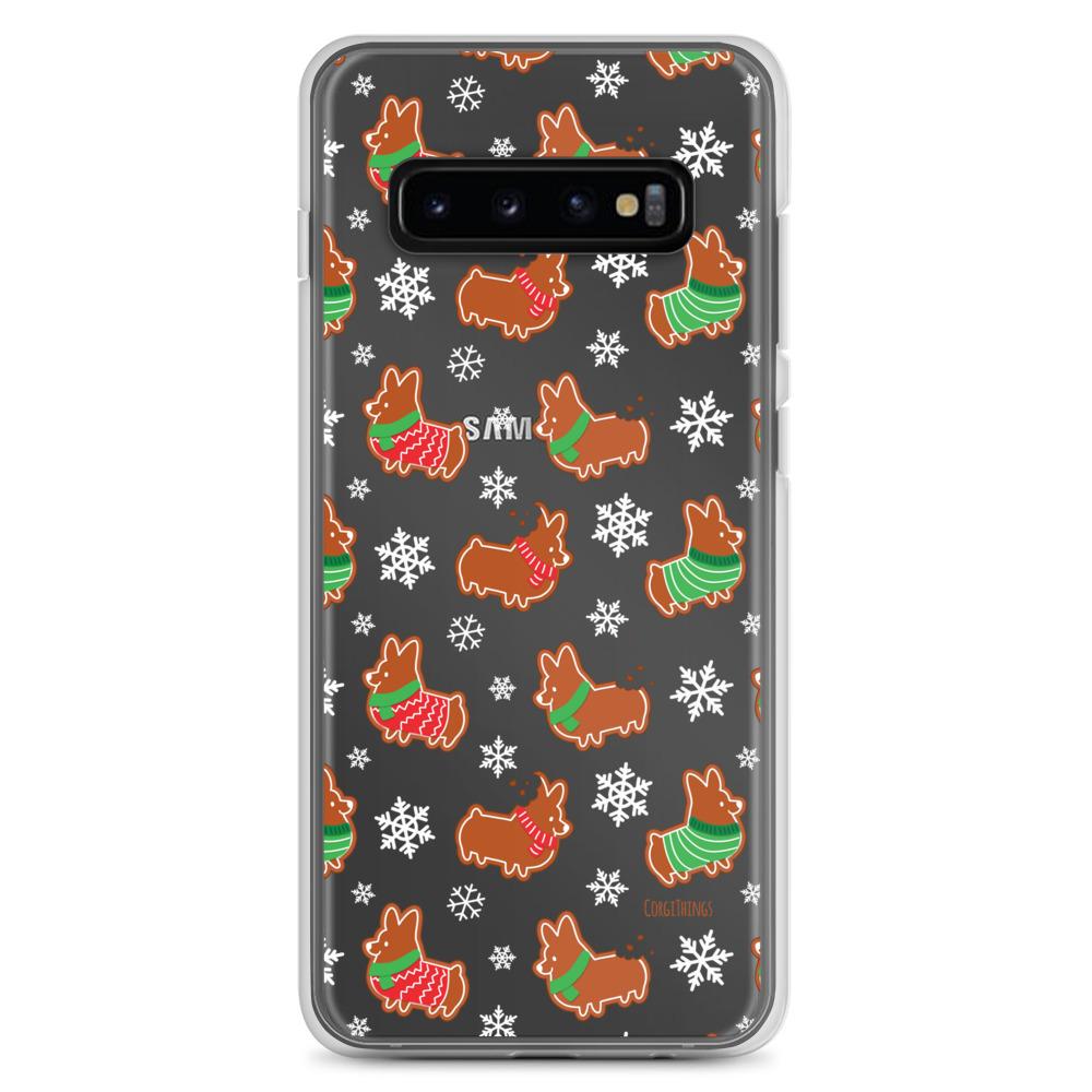 "Gingerbread Corgis" Clear Samsung Phone Case | Holiday Collection
