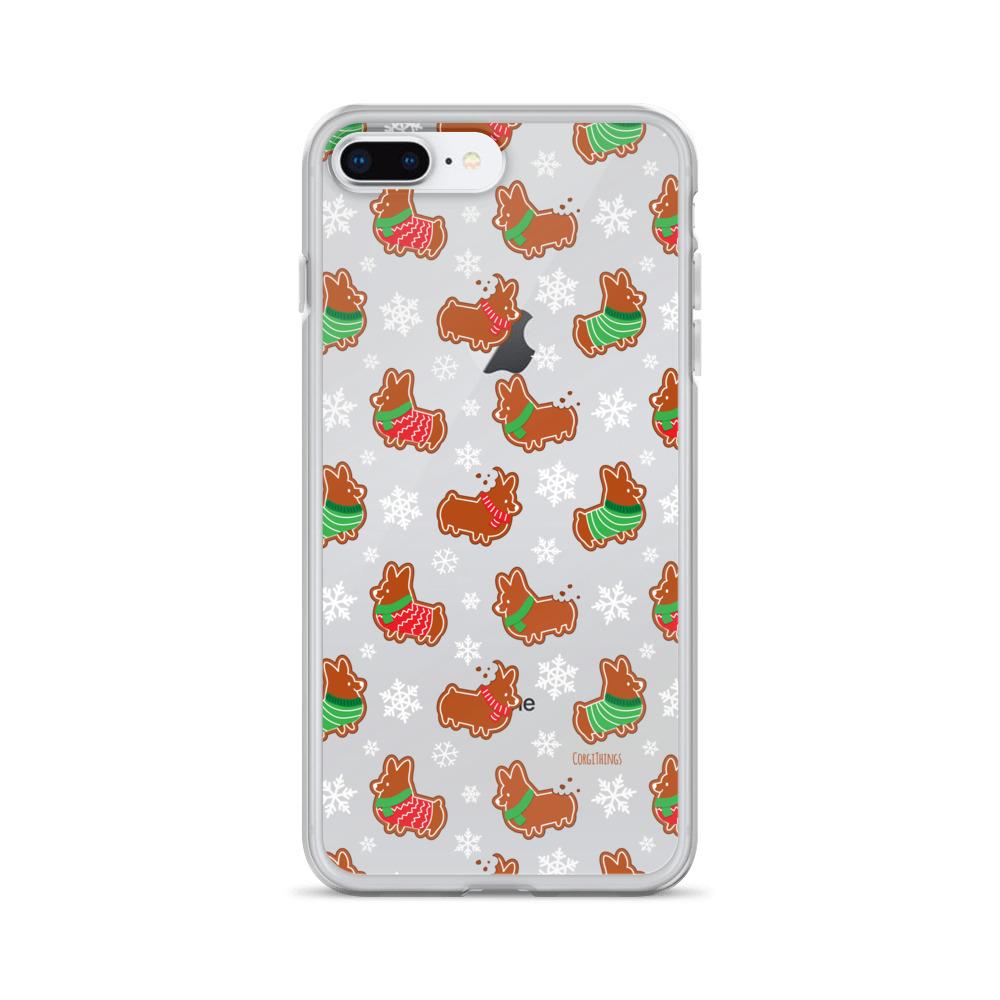 "Gingerbread Corgis" Clear iPhone Case | Holiday Collection