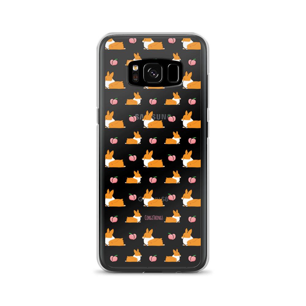 "Peach Sploot" Corgi Clear Samsung Phone Case