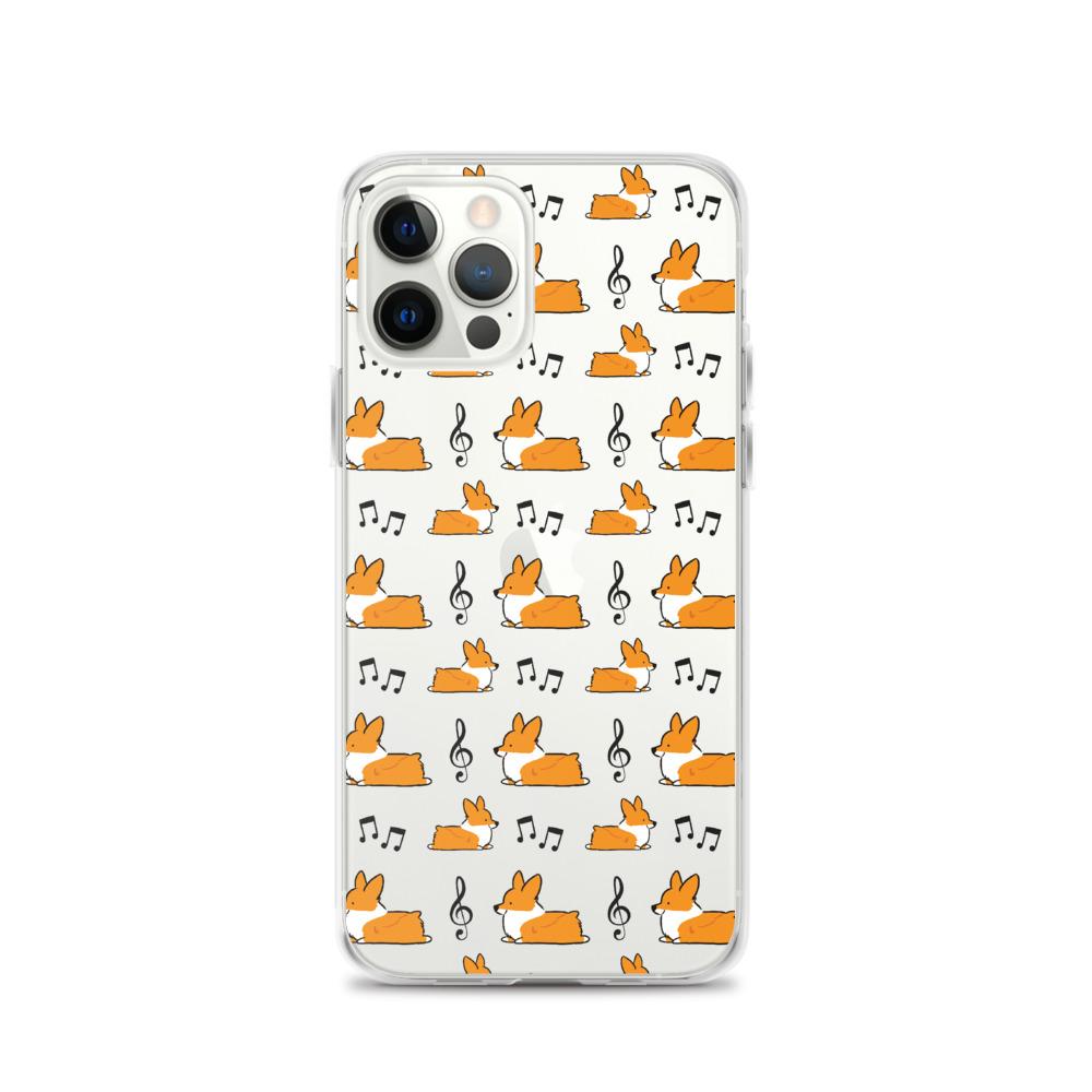 "Music Notes" Corgi Clear iPhone Case