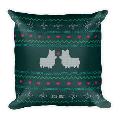 "Corgmas Sweater" 18x18 Square Pillow | Holiday Collection